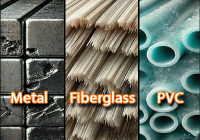 مقایسه مواد مختلف مورد استفاده در ساخت برج خنک‌کننده (فلزی، فایبرگلاس و PVC)